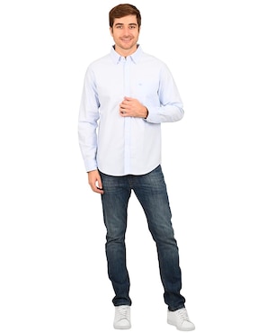 Camisa casual Ferrioni de algodón manga larga para hombre