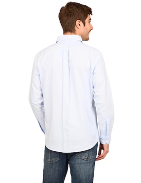 Camisa casual Ferrioni de algodón manga larga para hombre