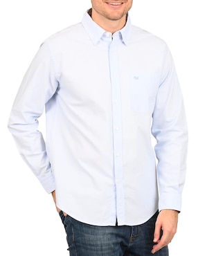 Camisa casual Ferrioni de algodón manga larga para hombre