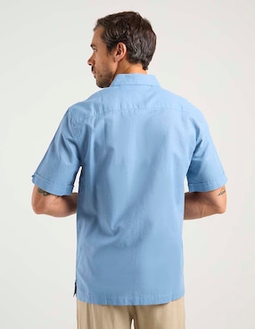 Camisa casual Cubavera de lino manga corta para hombre