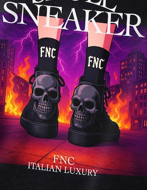 Playera FNC Collezioni Skull Sneaker cuello redondo para hombre