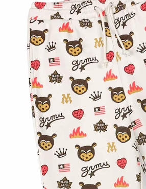 Pants regular Grimey con agujeta para hombre