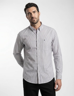 Camisa casual Cavalatti de algodón manga larga para hombre