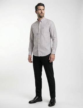 Camisa casual Cavalatti de algodón manga larga para hombre