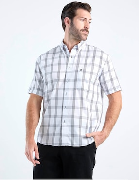 Camisa casual Cavalatti de algodón manga corta para hombre