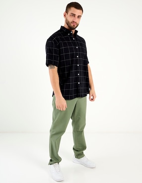 Camisa casual Cavalatti de algodón manga corta para hombre