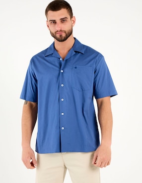 Camisa casual Cavalatti de algodón manga corta para hombre