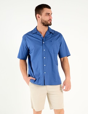 Camisa casual Cavalatti de algodón manga corta para hombre