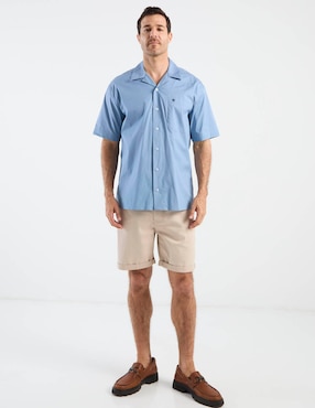 Camisa casual Cavalatti de algodón manga corta para hombre