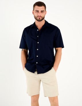 Camisa casual Cavalatti de algodón manga corta para hombre