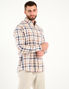 Camisa casual Cavalatti manga larga para hombre