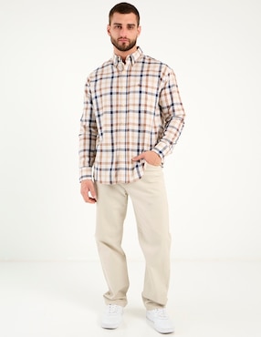 Camisa casual Cavalatti manga larga para hombre