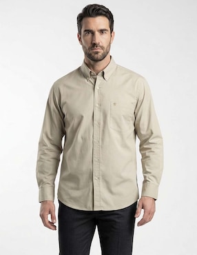 Camisa casual Cavalatti de algodón manga larga para hombre