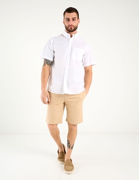 Camisa casual Regent Street de algodón manga corta para hombre