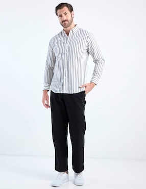 Camisa casual Regent Street de algodón manga larga para hombre