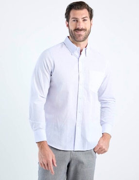 Camisa casual Regent Street de algodón manga larga para hombre