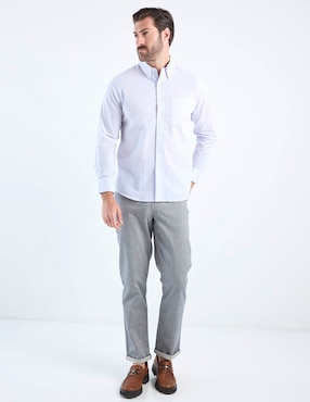 Camisa casual Regent Street de algodón manga larga para hombre