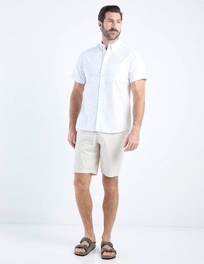 Camisa casual Regent Street de algodón manga corta para hombre
