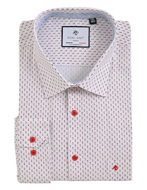 Camisa de vestir Michel Blanc de algodón manga larga para hombre