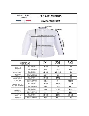 Camisa de vestir Michel Blanc de algodón manga larga para hombre