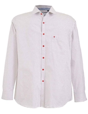 Camisa de vestir Michel Blanc de algodón manga larga para hombre