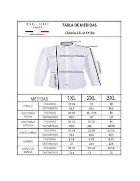 Camisa de vestir Michel Blanc manga larga para hombre