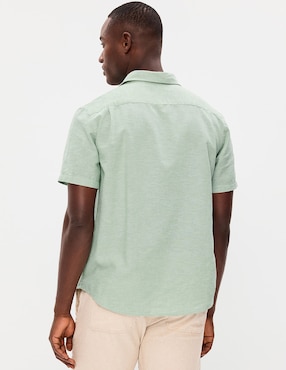 Camisa casual Old Navy de lino manga corta para hombre