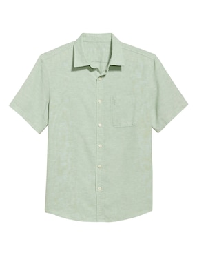 Camisa casual Old Navy de lino manga corta para hombre