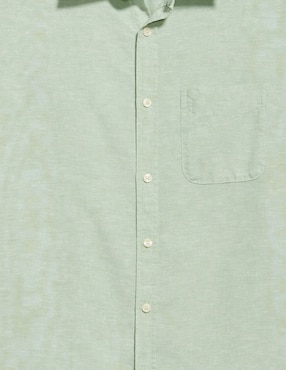 Camisa casual Old Navy de lino manga corta para hombre
