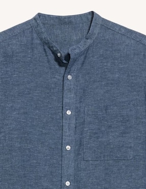 Camisa casual Old Navy de lino manga larga para hombre