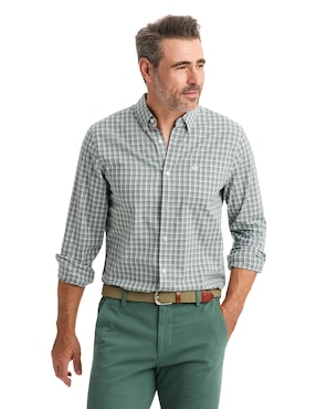 Camisa casual Dockers de algodón manga larga para hombre