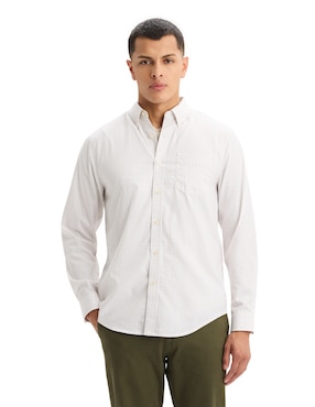 Camisa casual Dockers de algodón manga larga para hombre