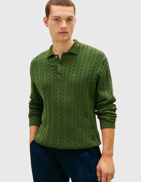 Suéter Tommy Hilfiger cuello polo para hombre