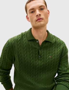 Suéter Tommy Hilfiger cuello polo para hombre