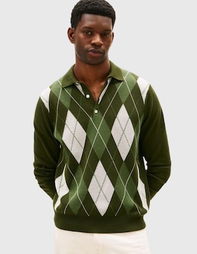 Suéter Tommy Hilfiger cuello polo para hombre