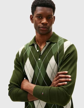 Suéter Tommy Hilfiger cuello polo para hombre