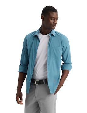 Camisa casual Dockers de algodón manga larga para hombre