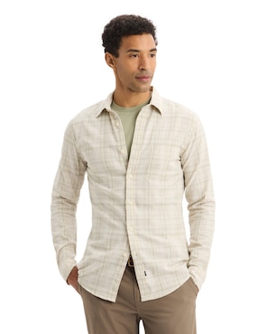 Camisa casual Dockers manga larga para hombre