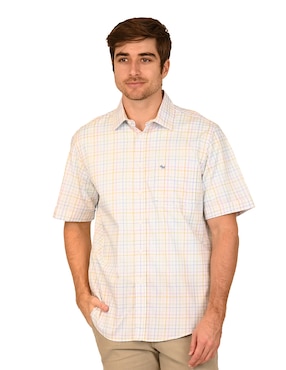 Camisa casual Ferrioni de algodón manga corta para hombre