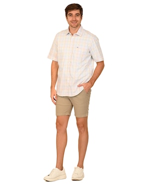 Camisa casual Ferrioni de algodón manga corta para hombre