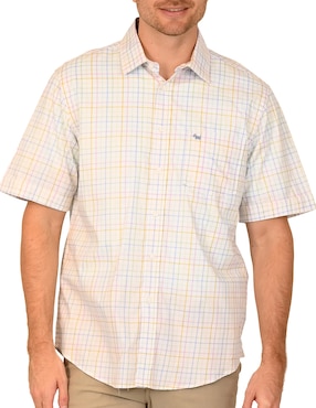 Camisa casual Ferrioni de algodón manga corta para hombre