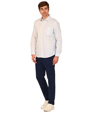 Camisa casual Ferrioni de algodón manga larga para hombre