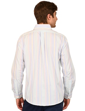 Camisa casual Ferrioni de algodón manga larga para hombre