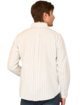 Camisa casual Ferrioni de algodón manga larga para hombre