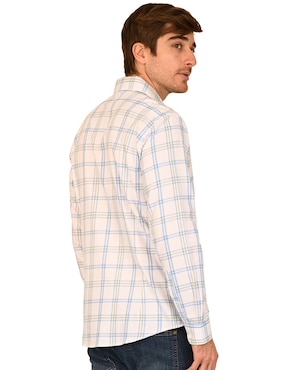 Camisa casual Ferrioni de algodón manga larga para hombre