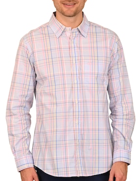 Camisa casual Ferrioni de algodón manga larga para hombre