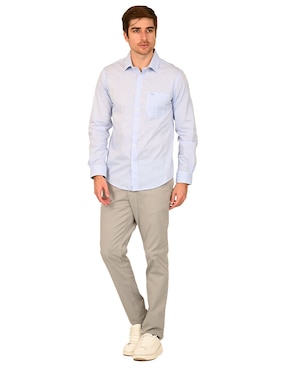 Camisa casual Ferrioni de algodón manga larga para hombre