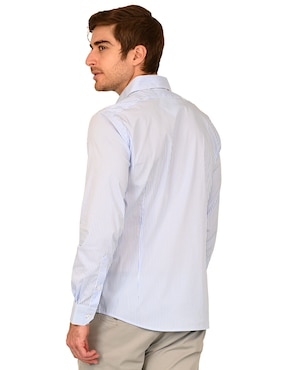 Camisa casual Ferrioni de algodón manga larga para hombre