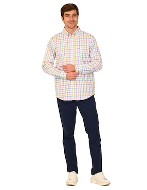 Camisa casual Ferrioni de algodón manga larga para hombre