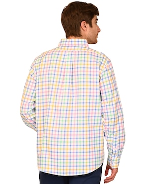 Camisa casual Ferrioni de algodón manga larga para hombre